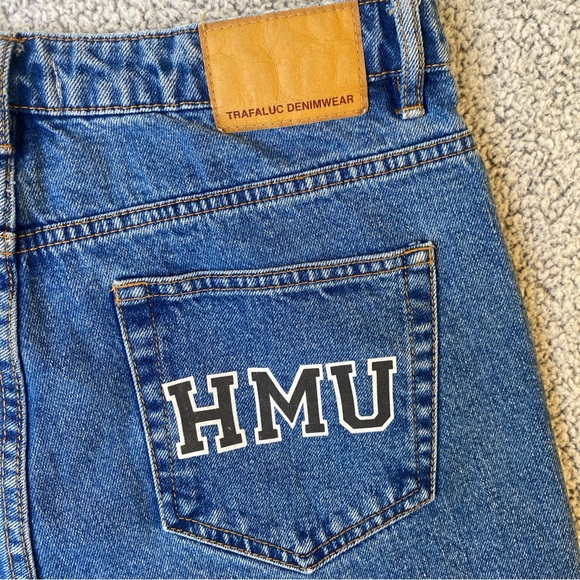 Zara TRF High Waisted Cut Off Shorts 8 Custom Graphic Floral IDK HMU Frayed Boho - Picture 8 of 10